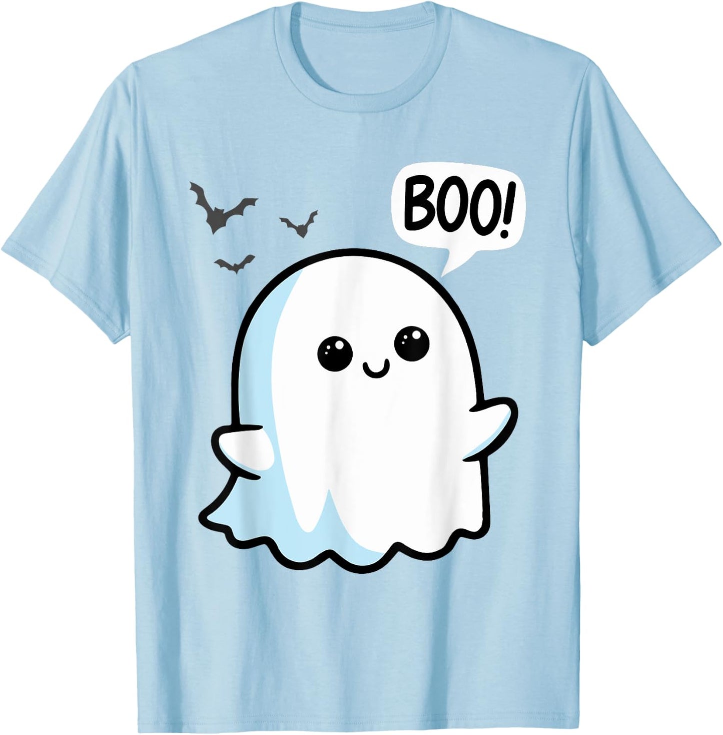 Ghost Saying Boo Spooky Halloween Cute toddler boys girls T-Shirt - T-Shirt | Light Blue