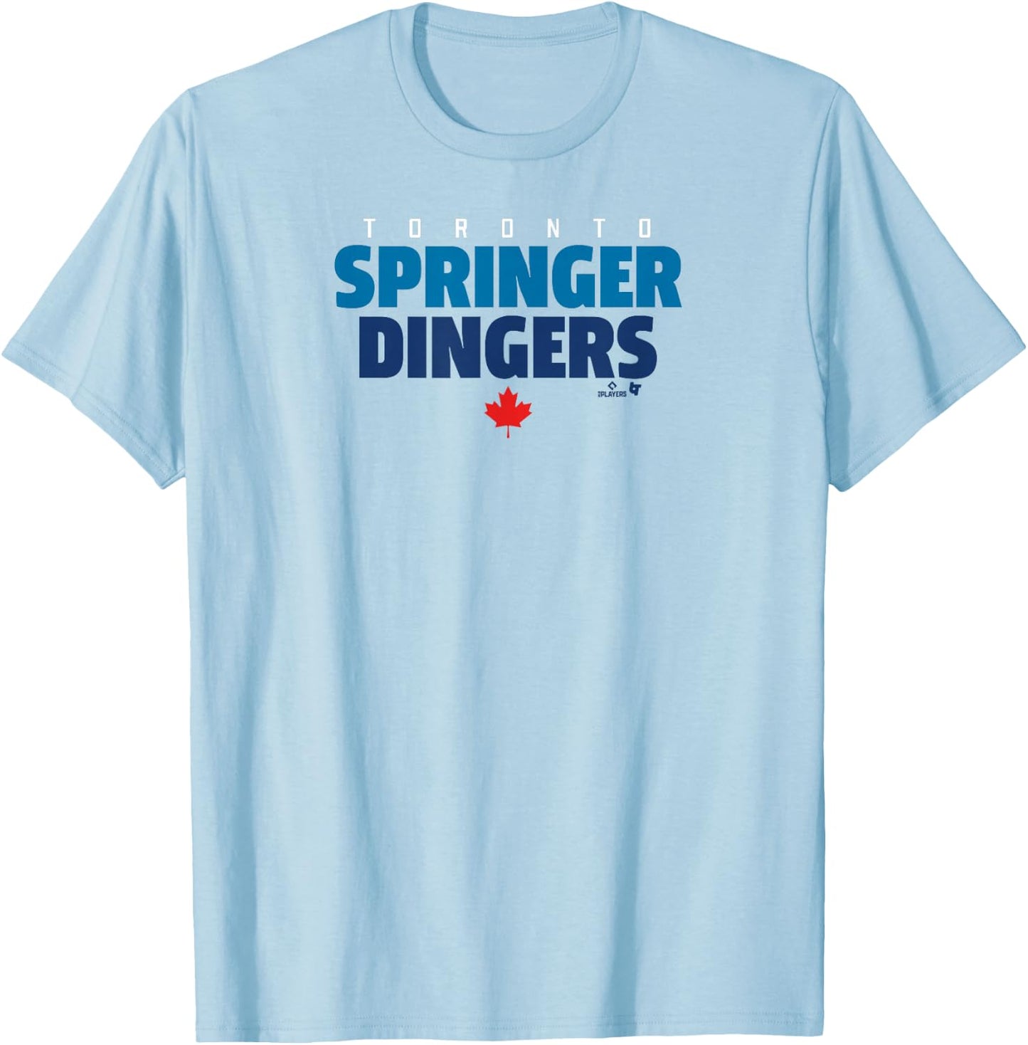 Officially Licensed George Springer-Toronto Springer Dingers T-Shirt - T-Shirt | Light Blue