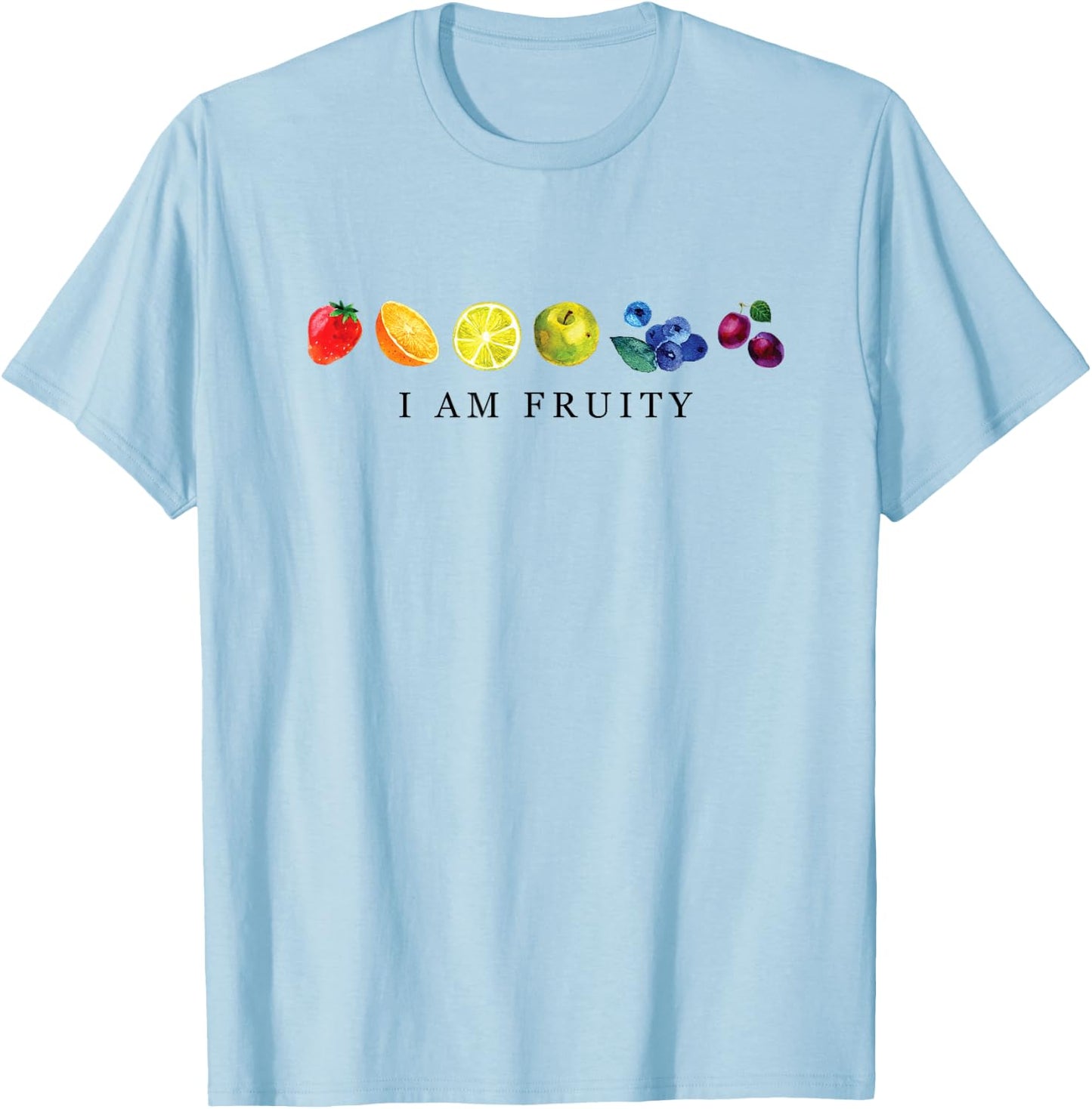 I Am Fruity LGBT Pride Flag Fruit Lover T-Shirt - T-Shirt | Light Blue