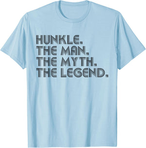 Hunkle The Man The Myth The Legend Funny Father's Day T-Shirt - T-Shirt | Light Blue