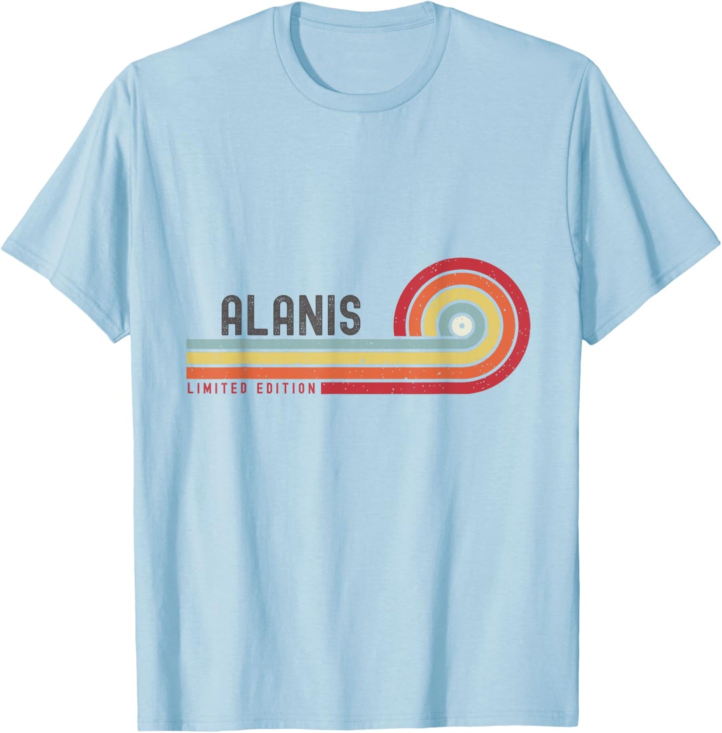 I Love Alanis Personalized Retro Sunset First Name T-Shirt - T-Shirt | Light Blue