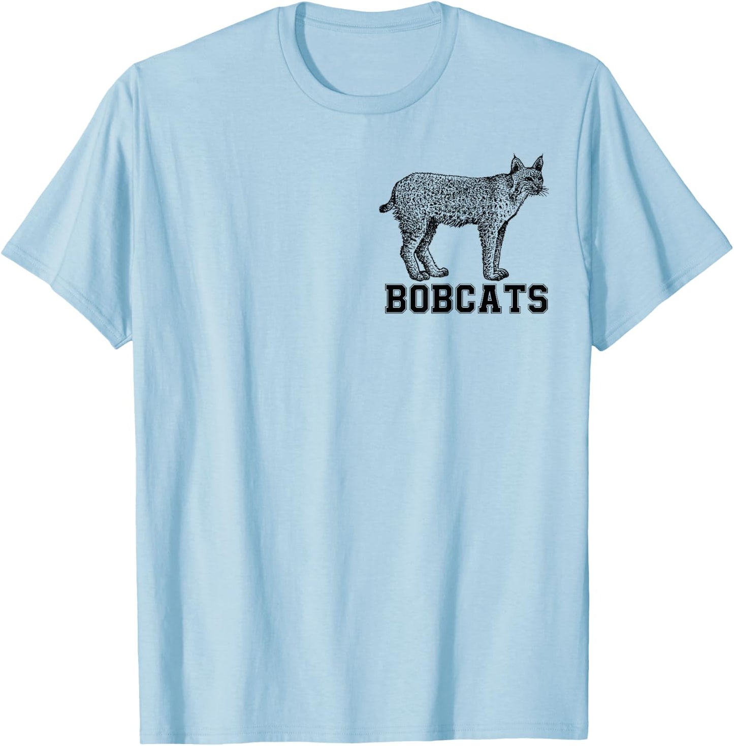 cute Wildlife Bobcat Shirt Sprit Animal Youth Toddler Girls T-Shirt - T-Shirt | Light Blue