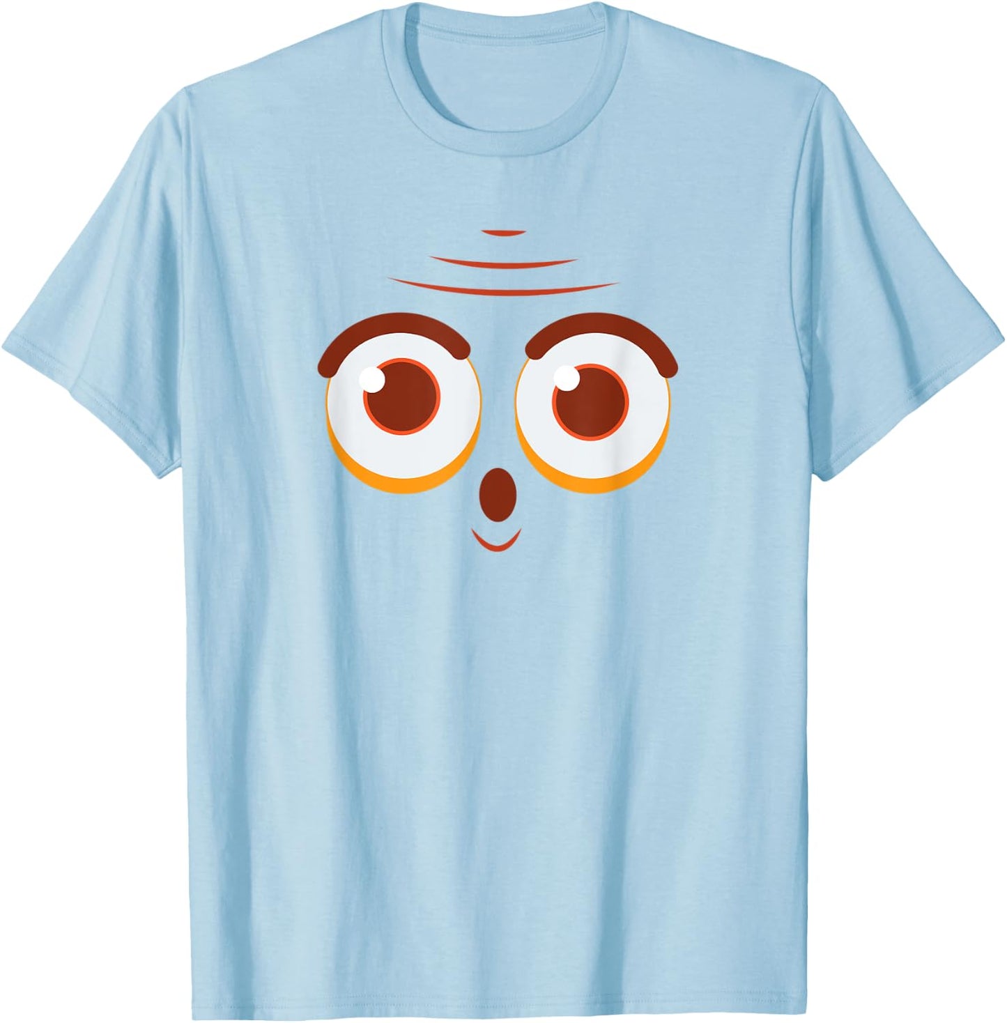 Spooky Monster Face Funny Halloween Matching Costume Outfit T-Shirt - T-Shirt | Light Blue