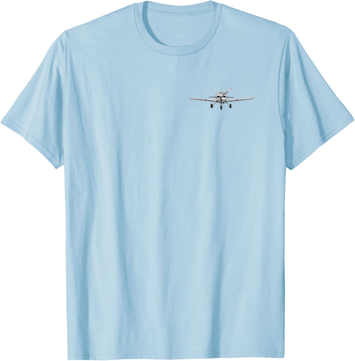 Pilot Piper Flying Airplane Mode On (2-Sided) T-Shirt - T-Shirt | Light Blue