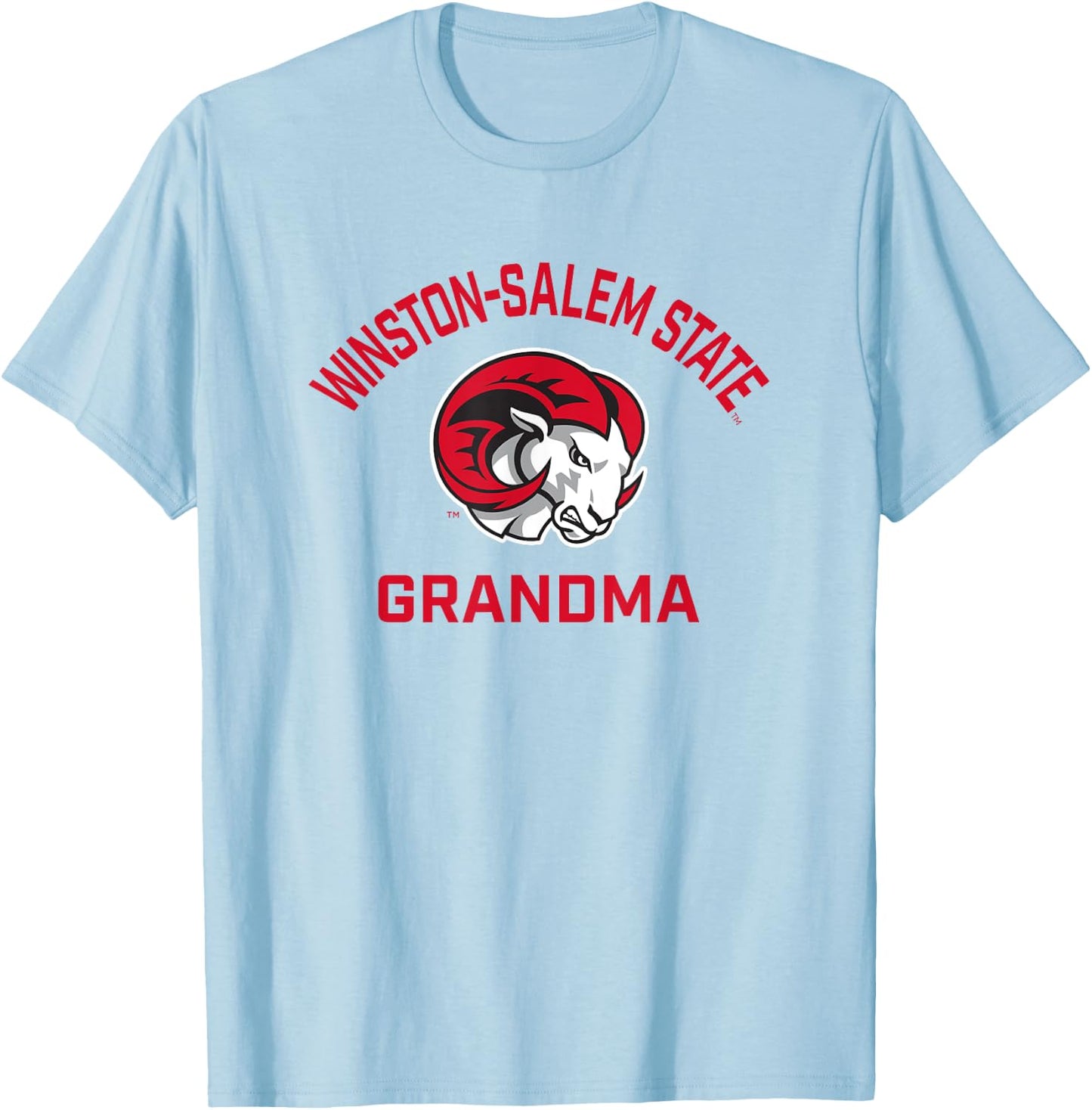 Winston-Salem State University WSSU Rams Arched Grandma T-Shirt - T-Shirt | Light Blue