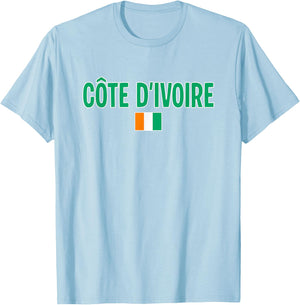 Ivory Coast Flag T-Shirt - T-Shirt | Light Blue