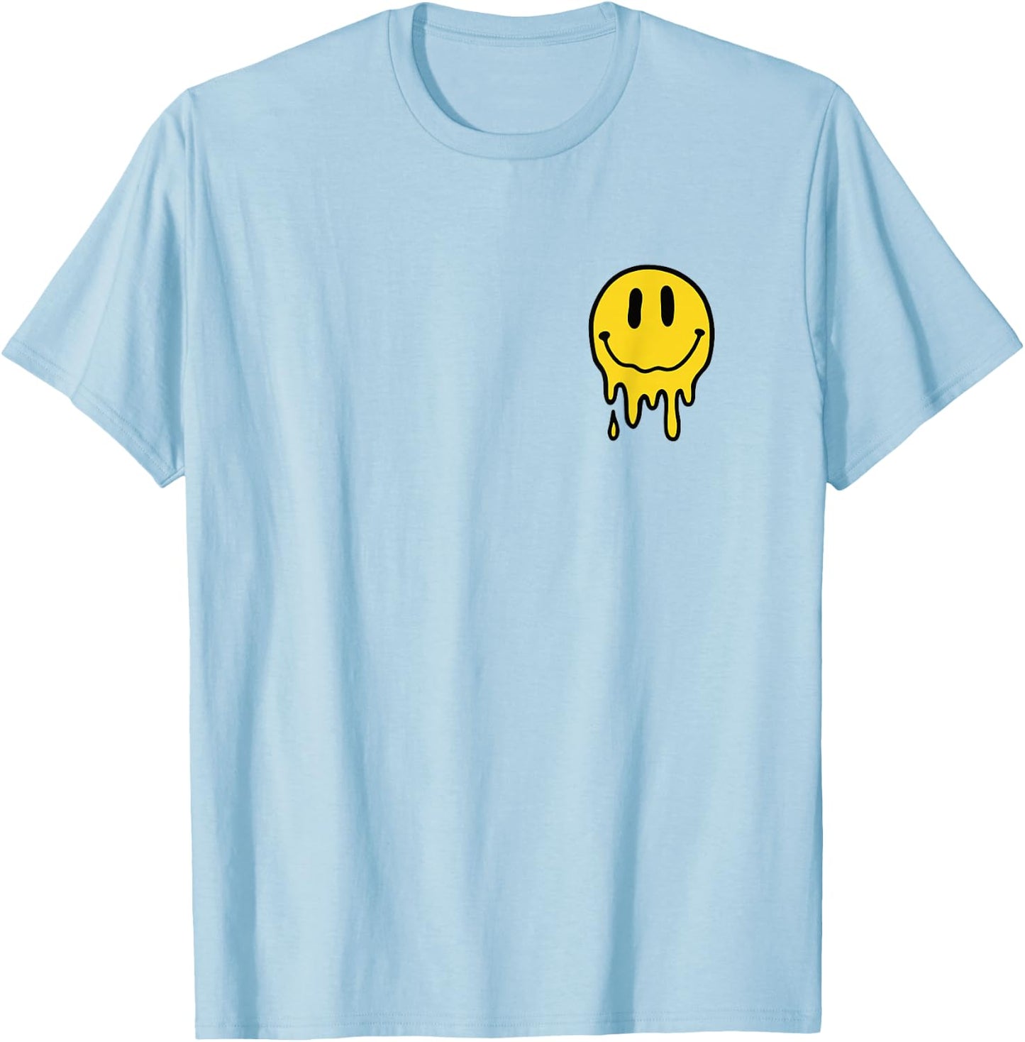Melting Yellow Smile Face Melted Dripping Happy Face Kids T-Shirt - T-Shirt | Light Blue