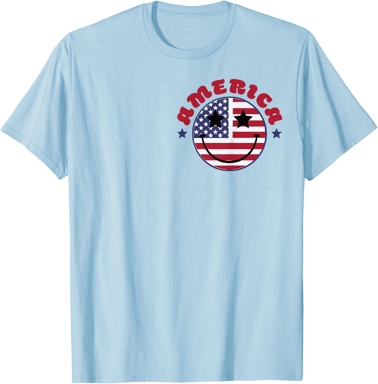 (2sided Front+Back) Land of the free because of the brave T-Shirt - T-Shirt | Light Blue