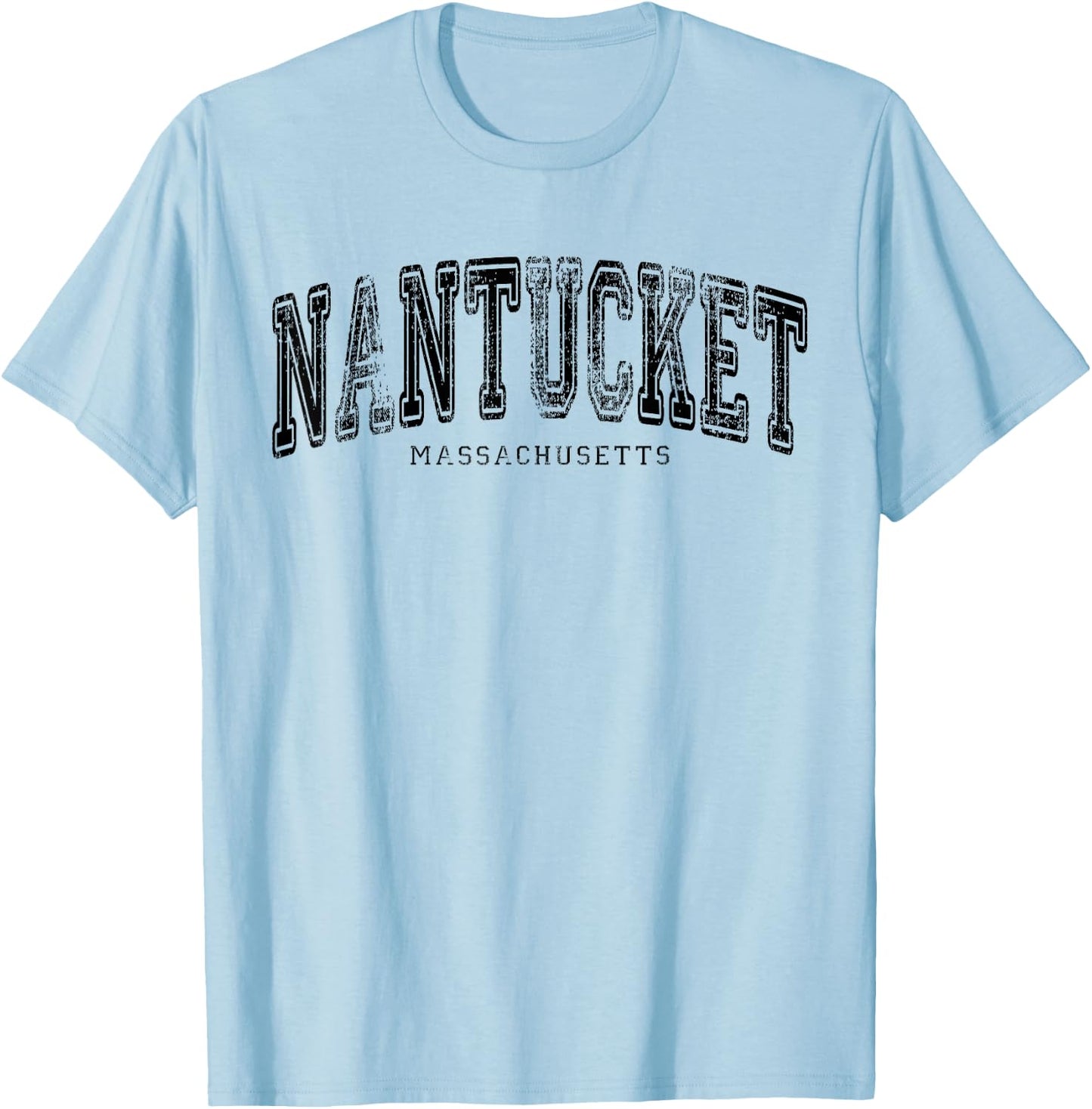 Nantucket Massachusetts Vintage Retro US City State Travel T-Shirt - T-Shirt | Light Blue