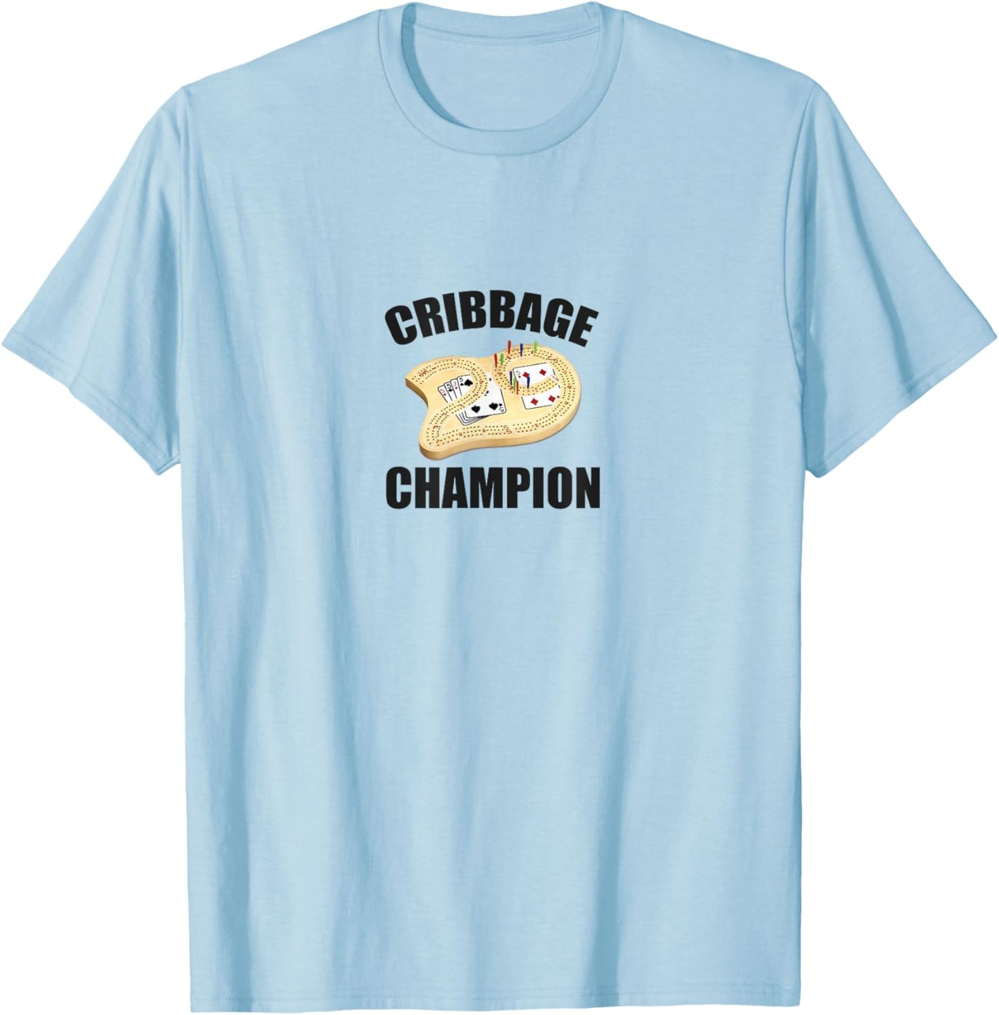 Cribbage Champion - Prize , Women Crib Champ T-Shirt - T-Shirt | Light Blue