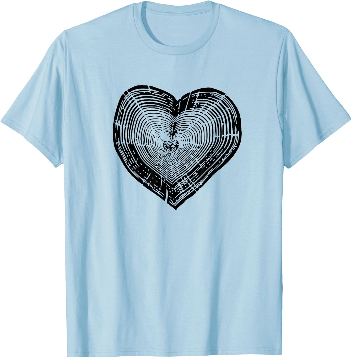Outdoor Nature Lover Tree Ring Heart Earth Day T-Shirt - T-Shirt | Light Blue
