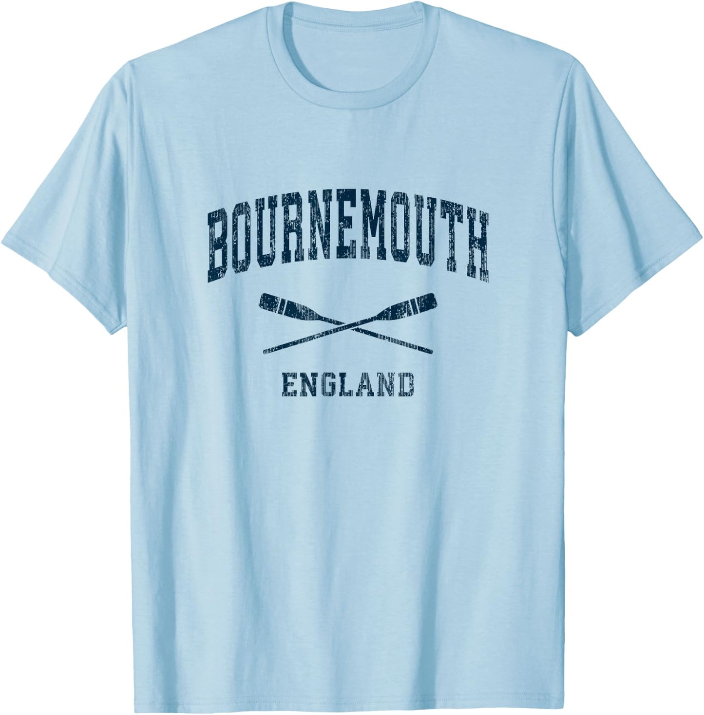 Bournemouth England Vintage Nautical Paddles Sports Oars T-Shirt - T-Shirt | Light Blue