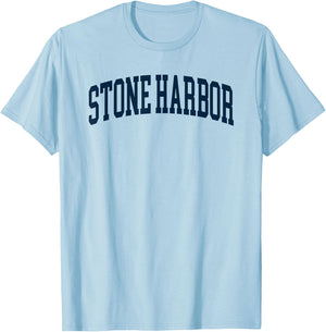 Stone Harbor New Jersey Retro Preppy Throwback T-Shirt - T-Shirt | Light Blue