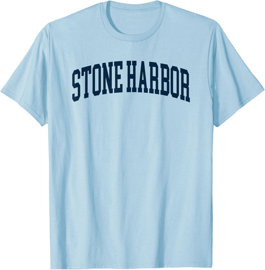Stone Harbor New Jersey Retro Preppy Throwback T-Shirt - T-Shirt | Light Blue