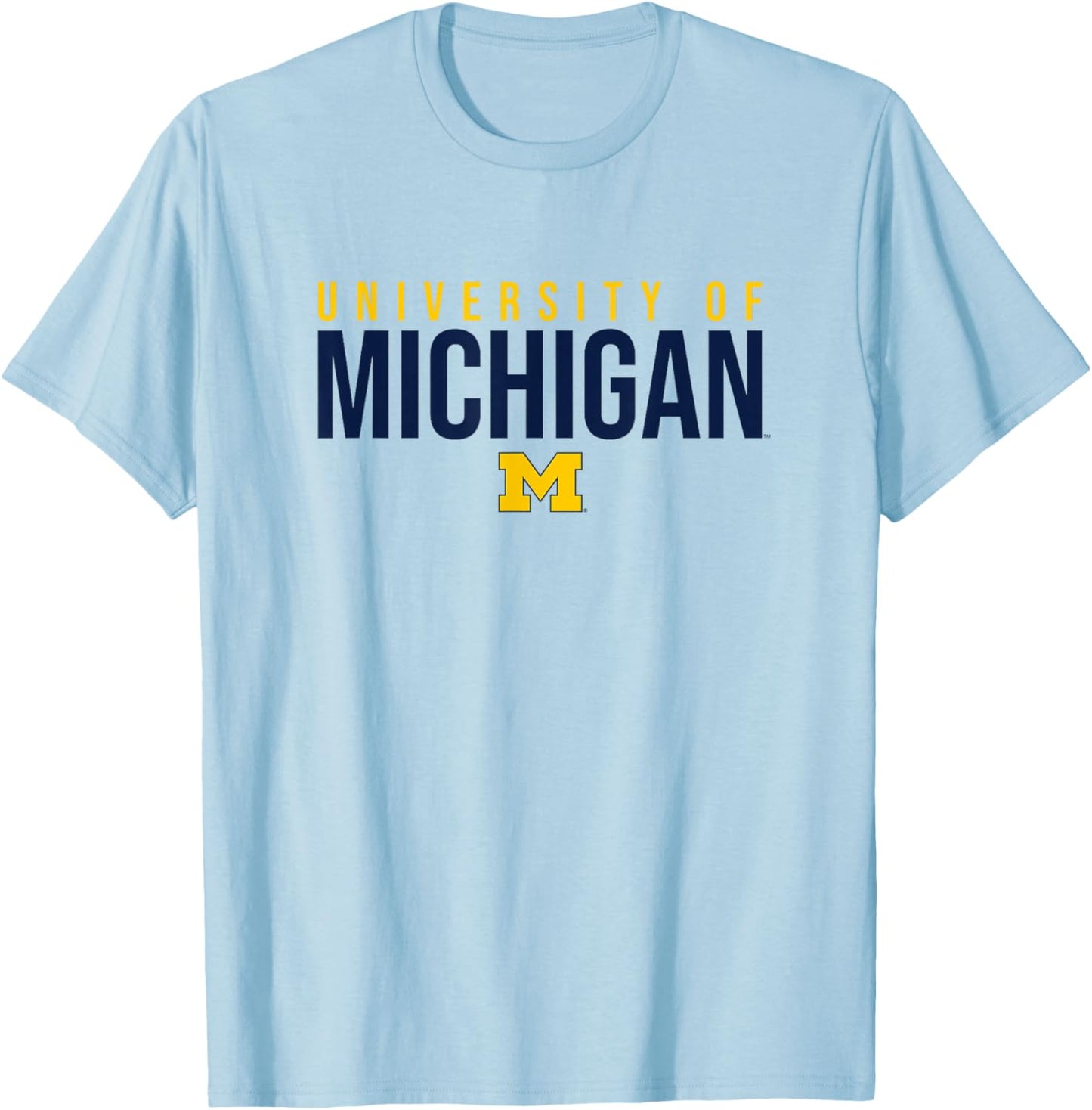 University of Michigan Wolverines U of M Stacked T-Shirt - T-Shirt | Light Blue