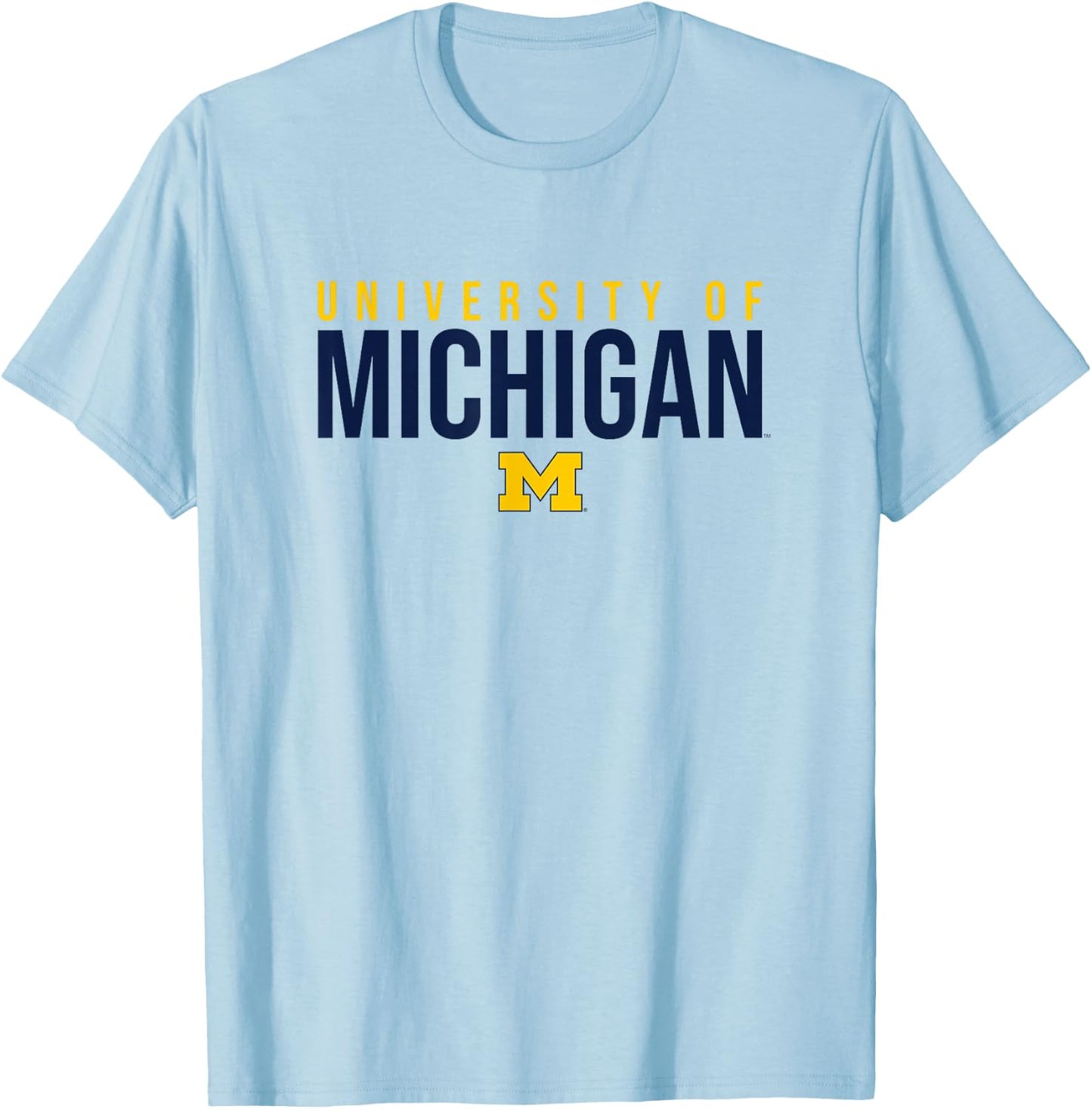 University of Michigan Wolverines U of M Stacked T-Shirt - T-Shirt | Light Blue