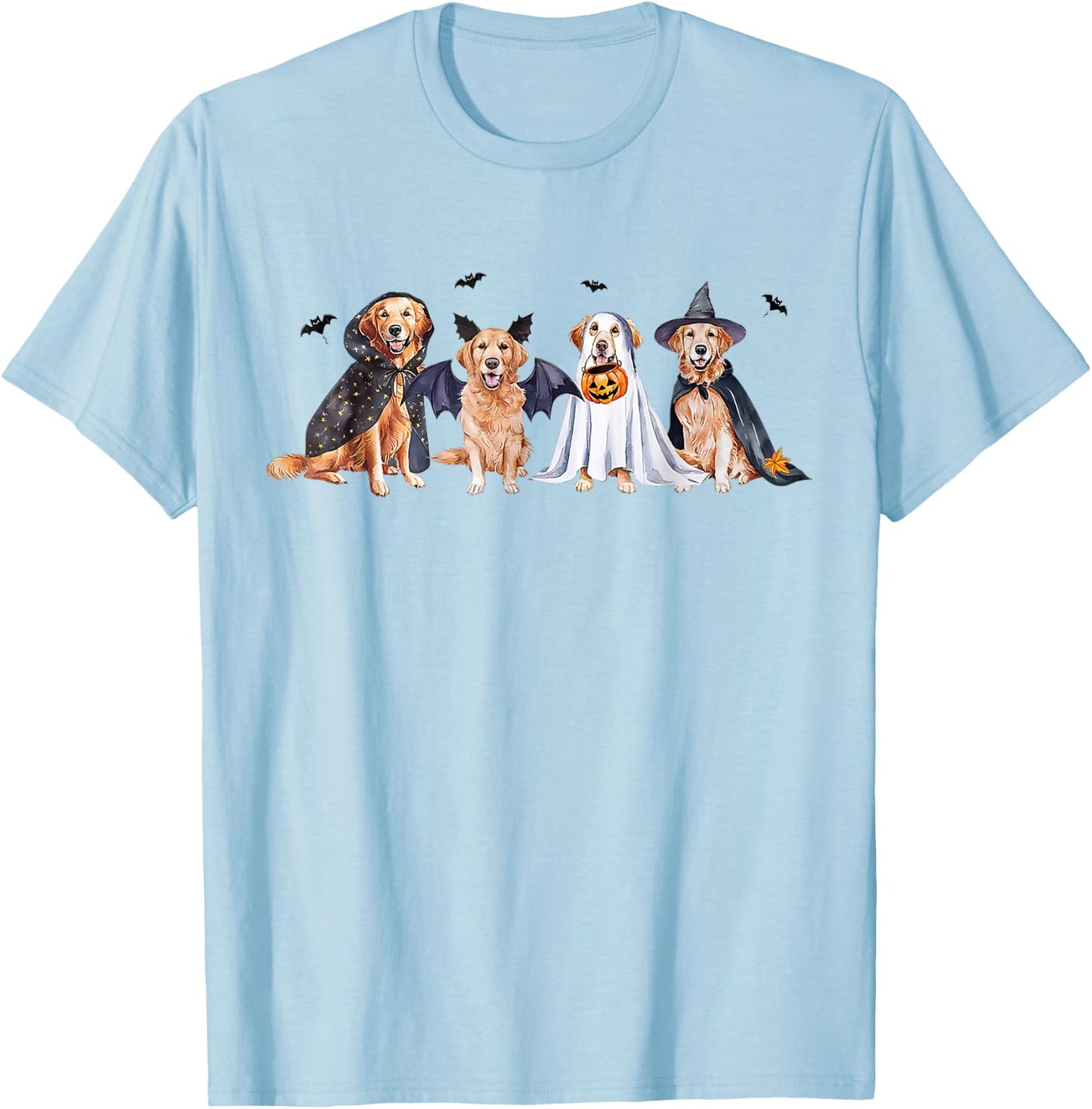 Golden Retriever Ghost Dog Halloween Golden Retriever Witch Women Kids T-Shirt - T-Shirt | Light Blue