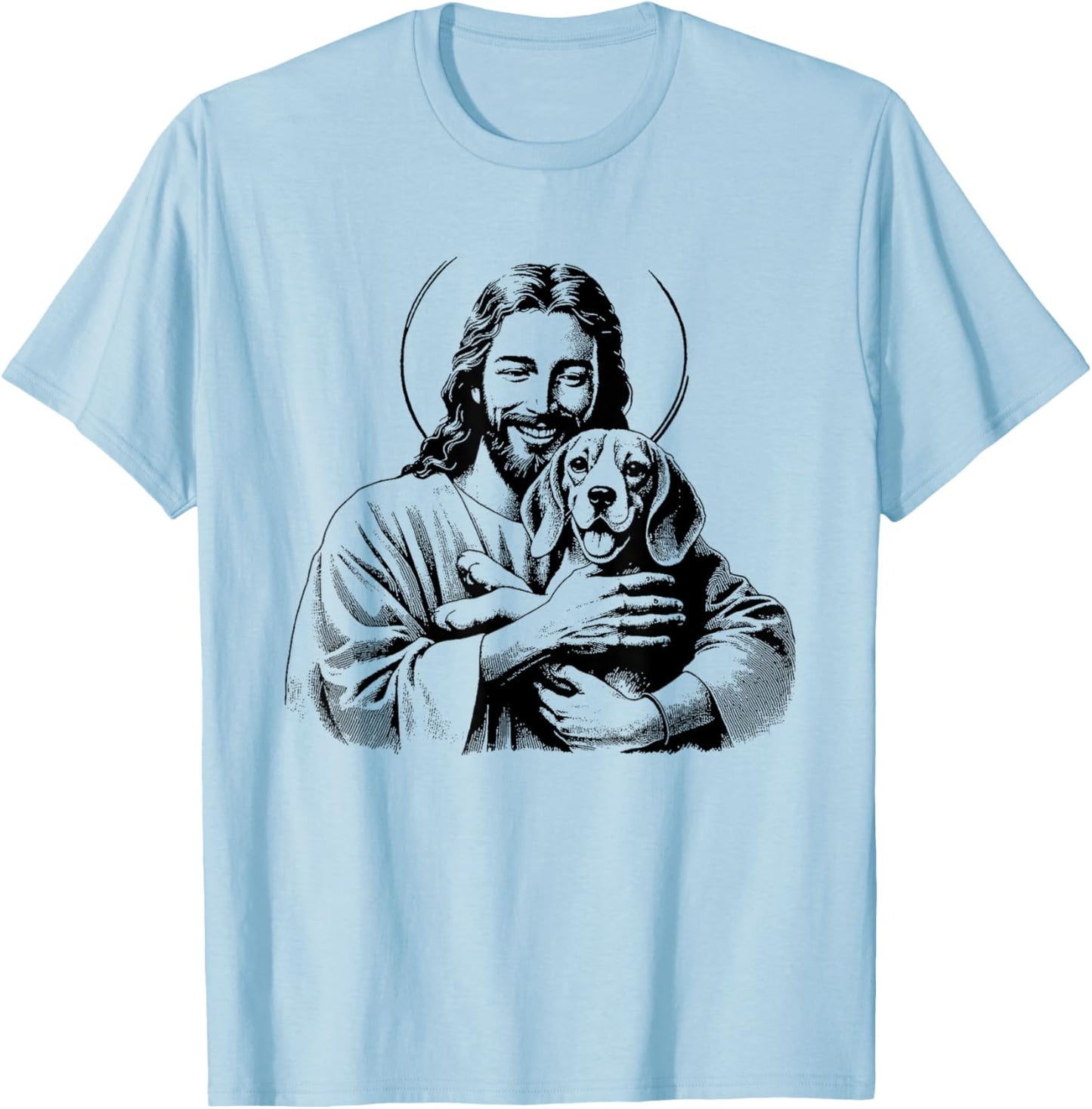 Jesus Beagle Dog - Funny Christian Religious Dog Lover Men Women Kids T-Shirt - T-Shirt | Light Blue