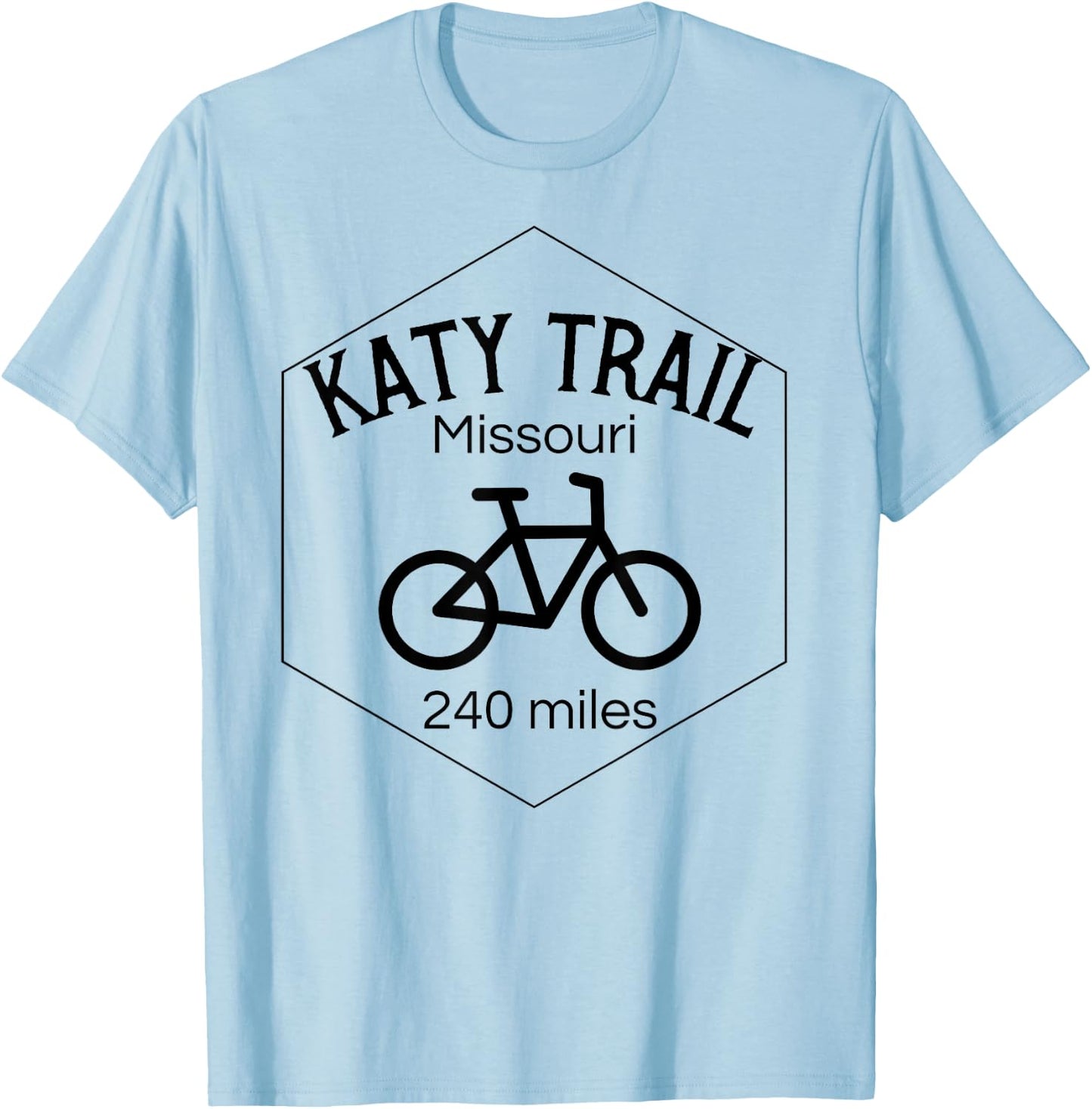 Katy Trail Missouri Bike 240 miles T-Shirt - T-Shirt | Light Blue