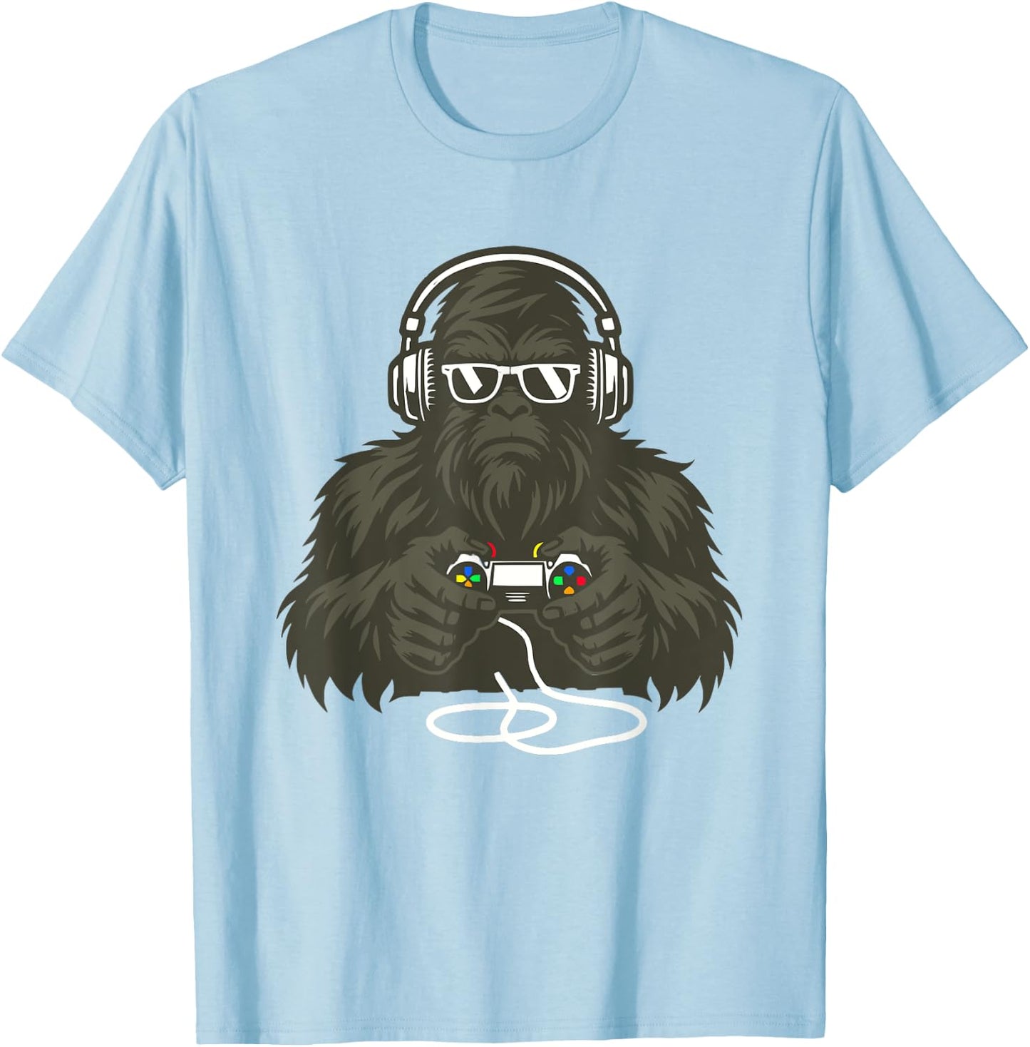 Sasquatch Bigfoot Video Gamer Retro Gaming Men Boys Teens T-Shirt - T-Shirt | Light Blue
