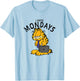 Garfield I Hate Mondays Grumpy Tie & Briefcase Shot T-Shirt - T-Shirt | Light Blue