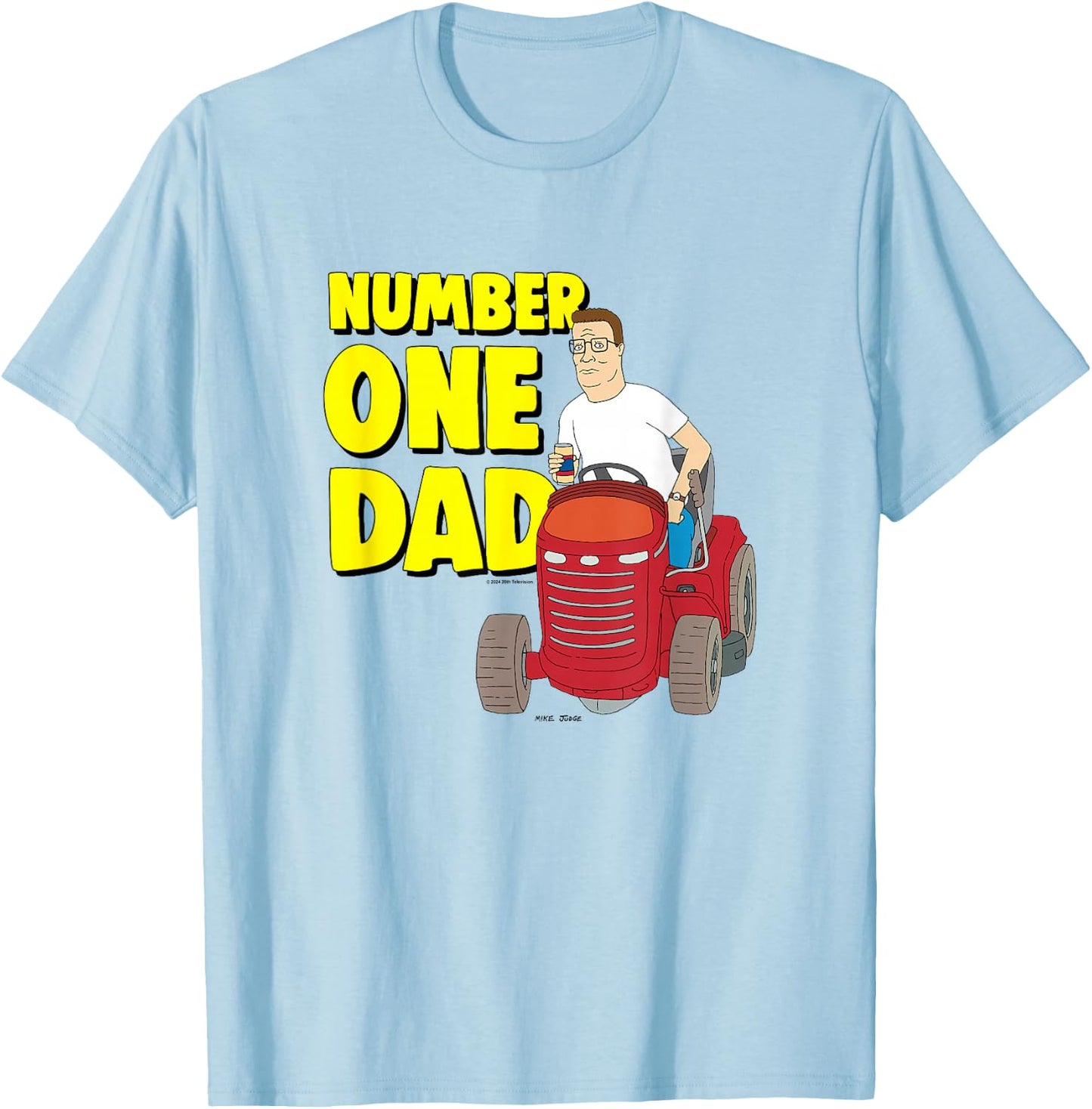 King Of The Hill Father's Day Number One Dad Hank Big Logo T-Shirt - T-Shirt | Light Blue
