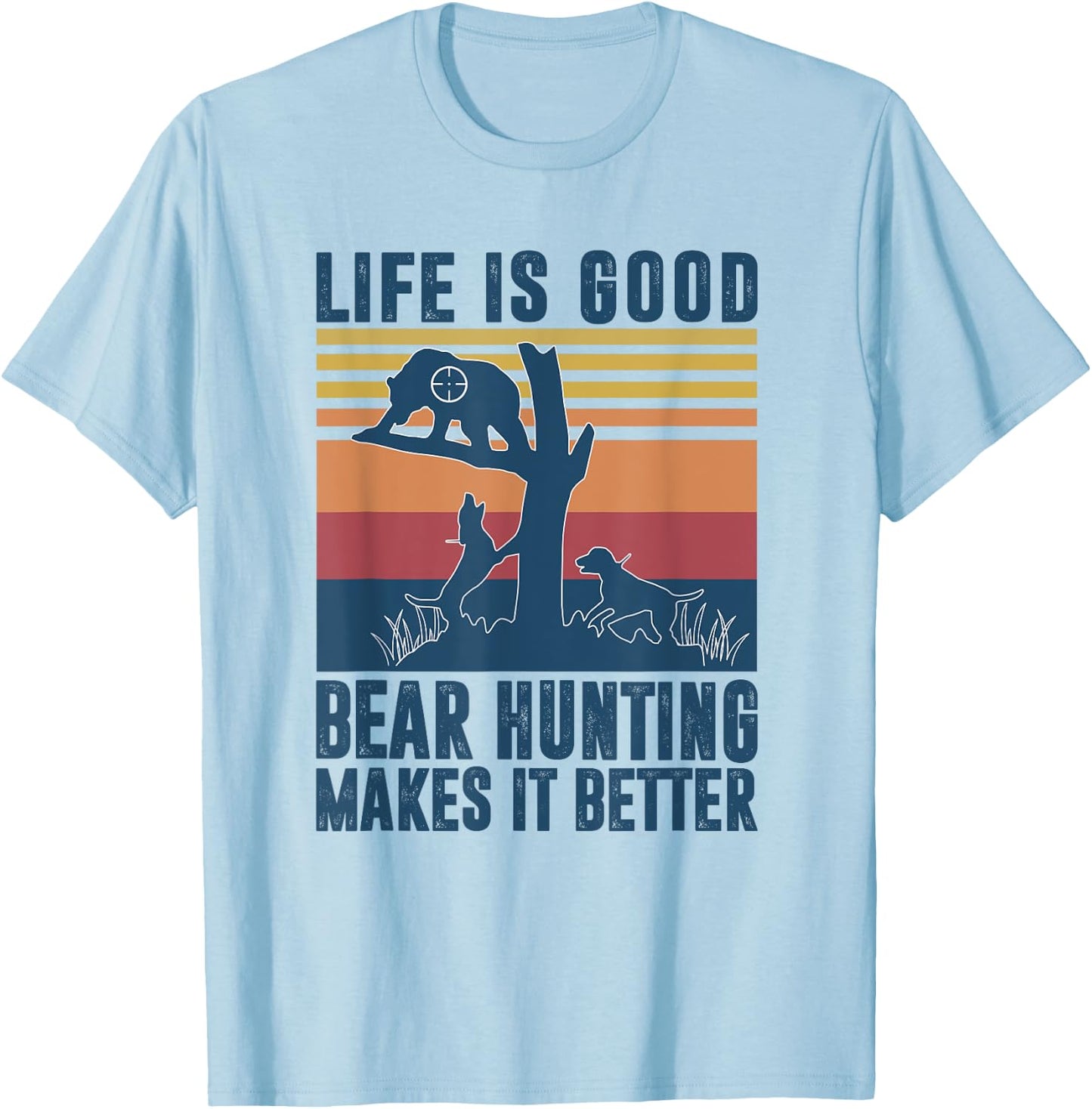 Bear Hunting Gifts Women Black Grizzly Hunter T-Shirt - T-Shirt | Light Blue