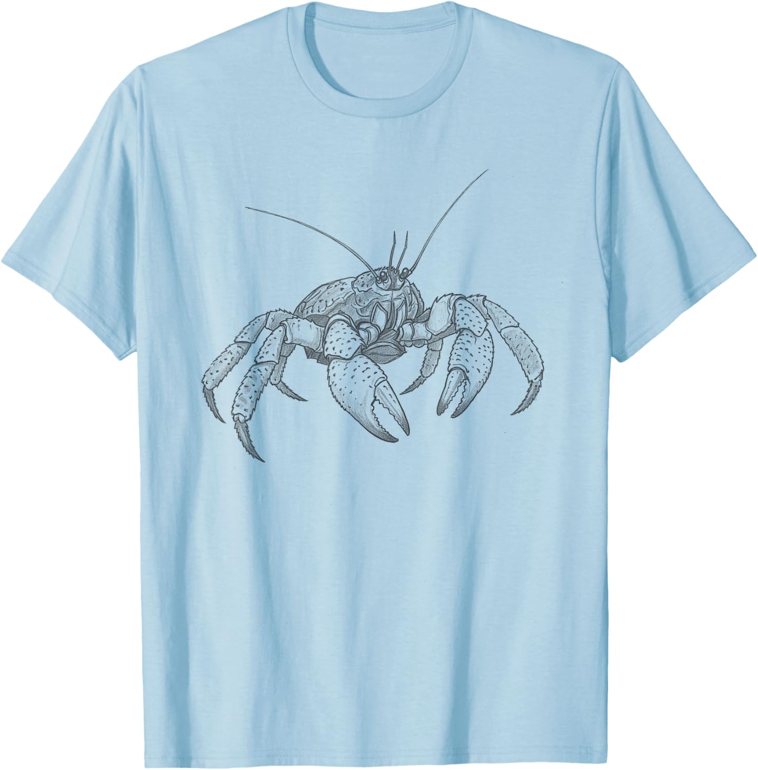 Vintage Coconut Crab Drawing Art Design T-Shirt - T-Shirt | Light Blue