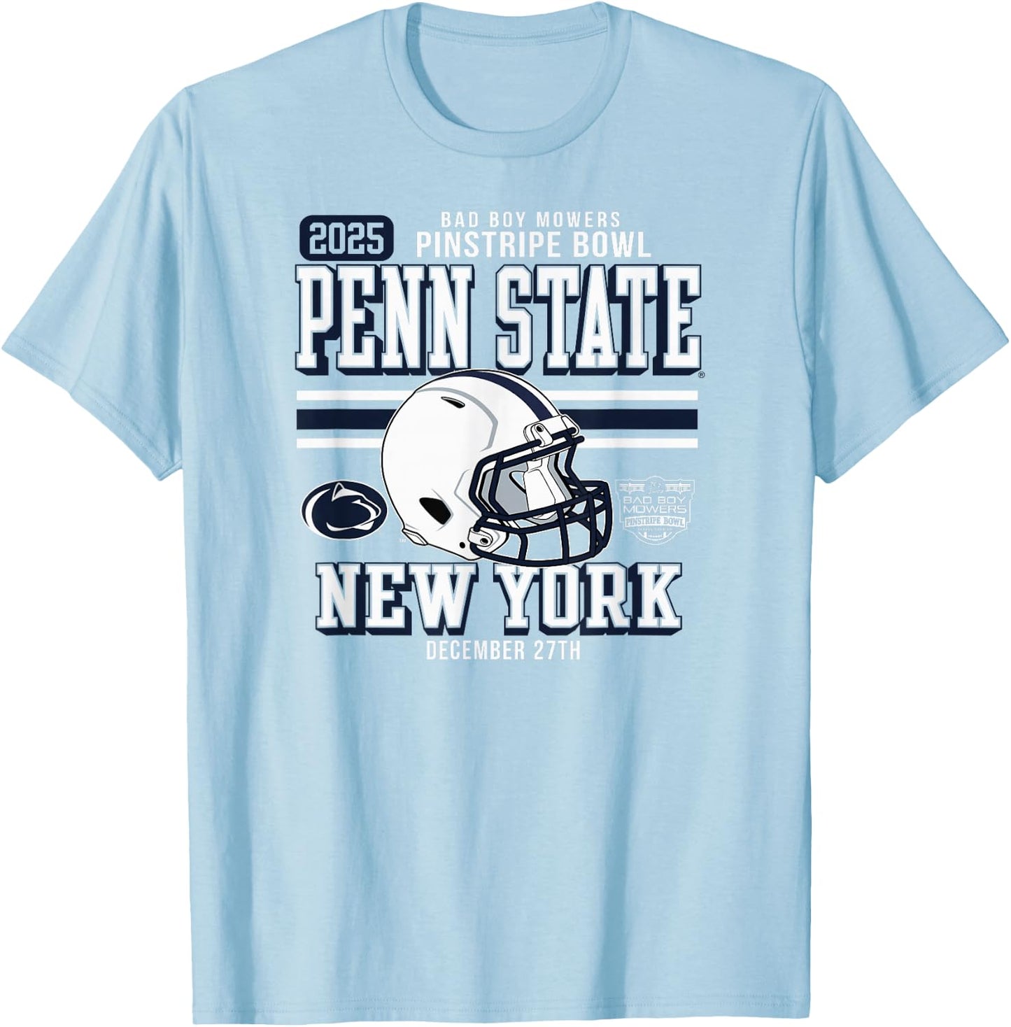 Penn State Nittany Lions Pinstripe Bowl 2025 Football Gray T-Shirt - T-Shirt | Light Blue