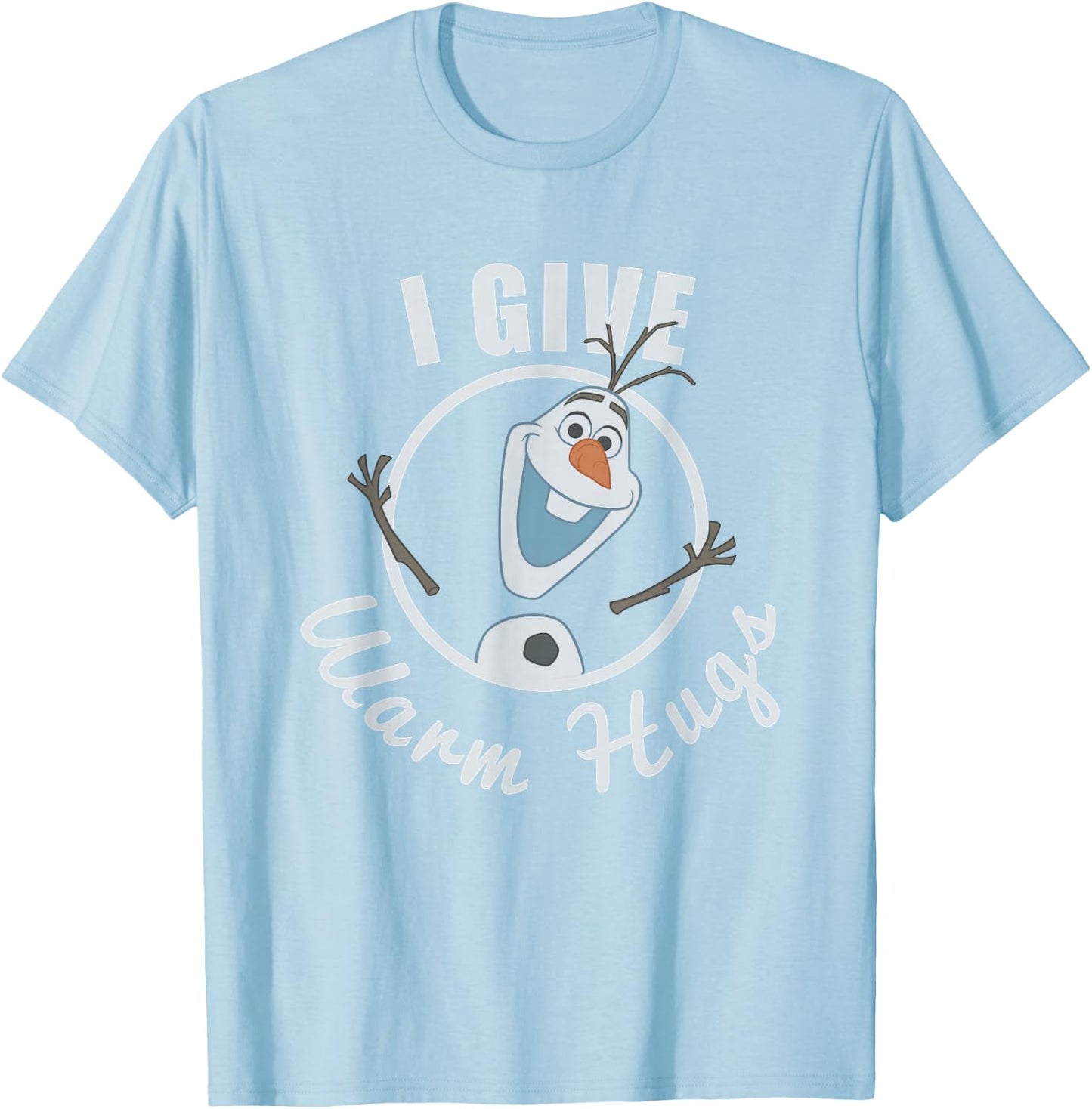 Disney Frozen I Give Warm Hugs Olaf Portrait Vintage T-Shirt - T-Shirt | Light Blue