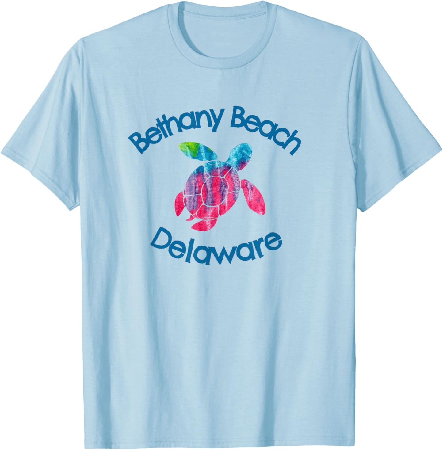Bethany Beach Delaware Coastal Rustic Watercolor Turtle T-Shirt - T-Shirt | Light Blue