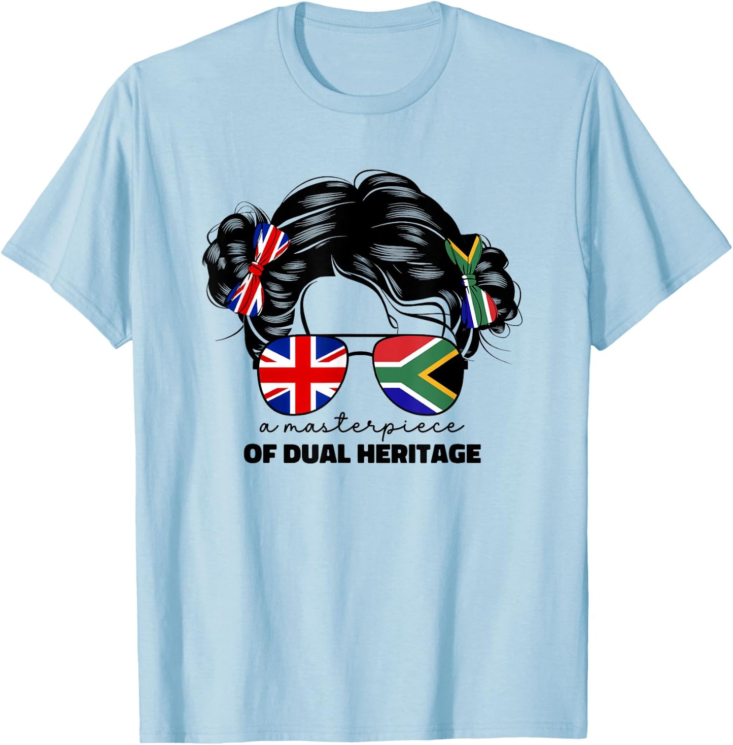 Kids Half Britain And South African UK British South Africa T-Shirt - T-Shirt | Light Blue