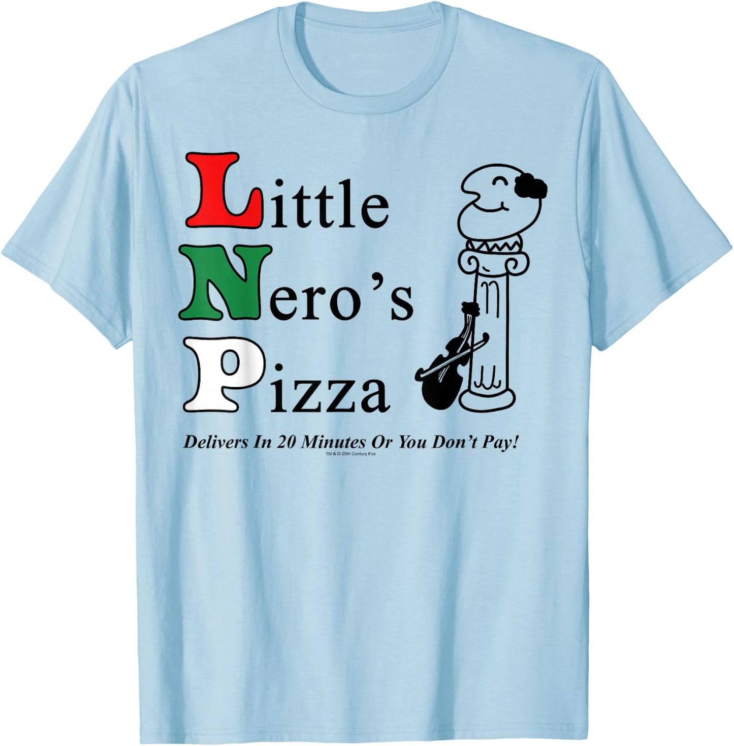 Home Alone Little Nero's Pizza Logo T-Shirt - T-Shirt | Light Blue