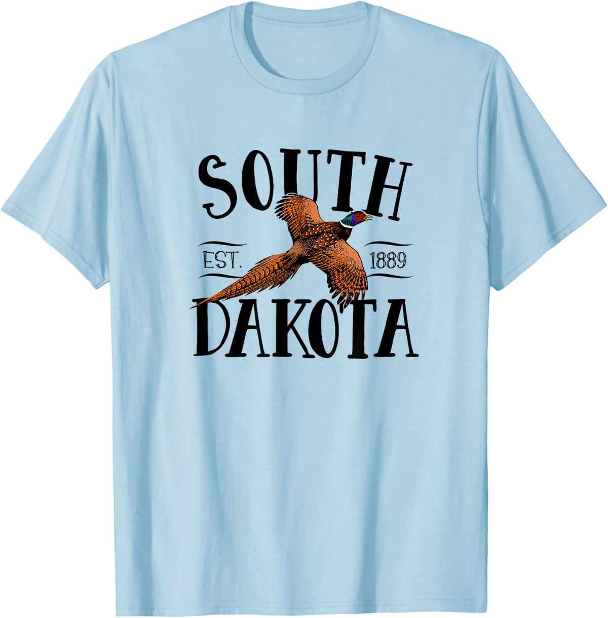 SOUTH DAKOTA Ring Necked Pheasant design T-Shirt - T-Shirt | Light Blue