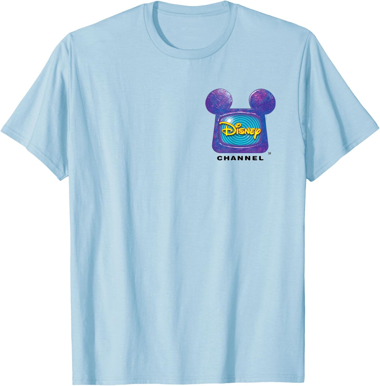 Disney Channel Official Mickey Mouse TV Retro 1999 Logo T-Shirt - T-Shirt | Light Blue