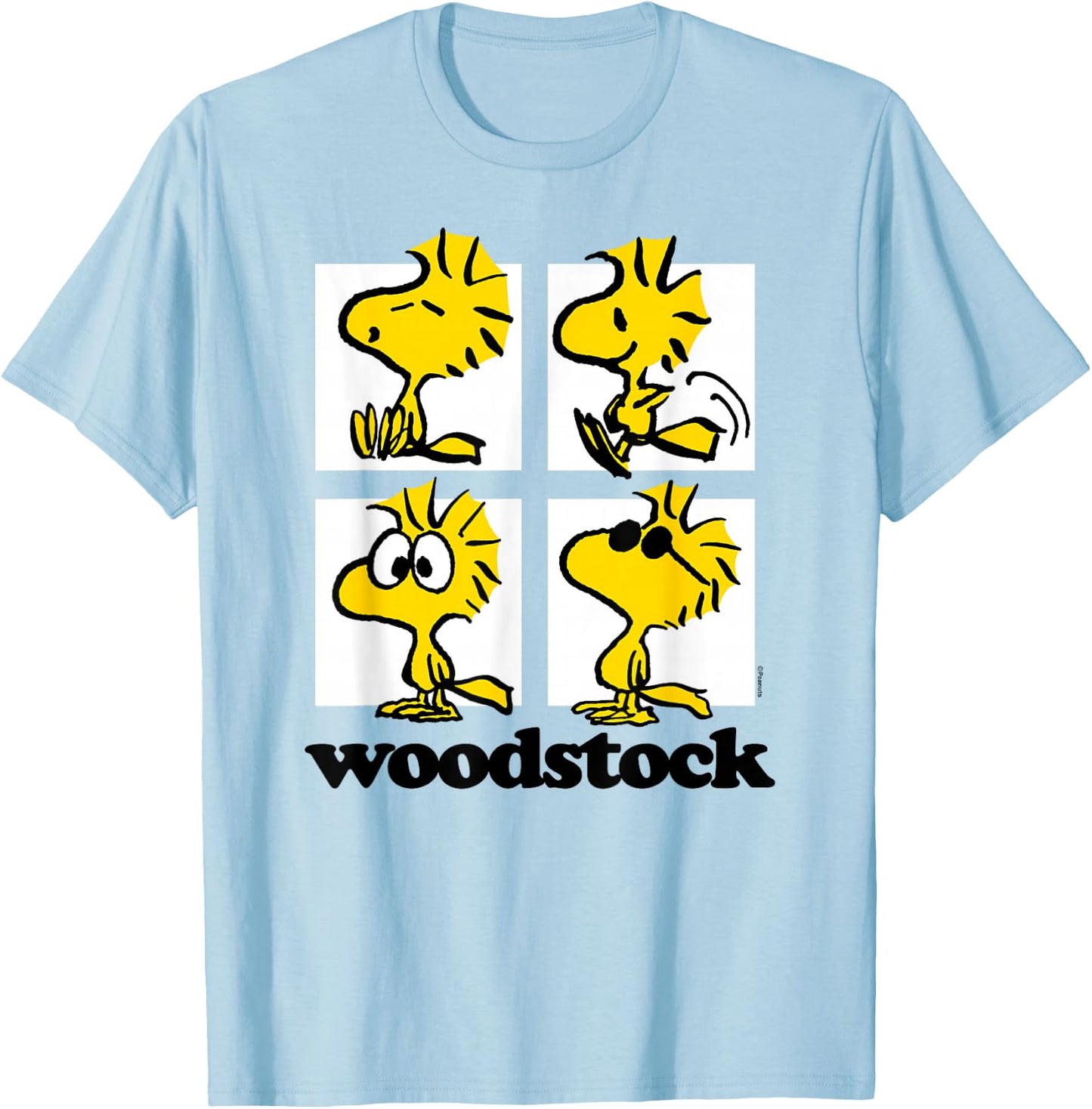 Peanuts - Woodstock Grid T-Shirt - T-Shirt | Light Blue