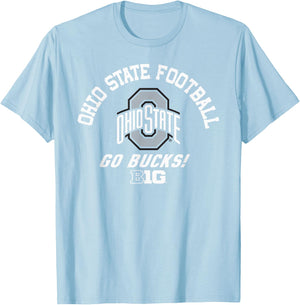 Ohio State Buckeyes Big 10 Football Red Officially Licensed T-Shirt - T-Shirt | Light Blue