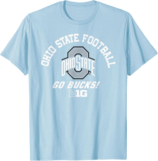 Ohio State Buckeyes Big 10 Football Red Officially Licensed T-Shirt - T-Shirt | Light Blue