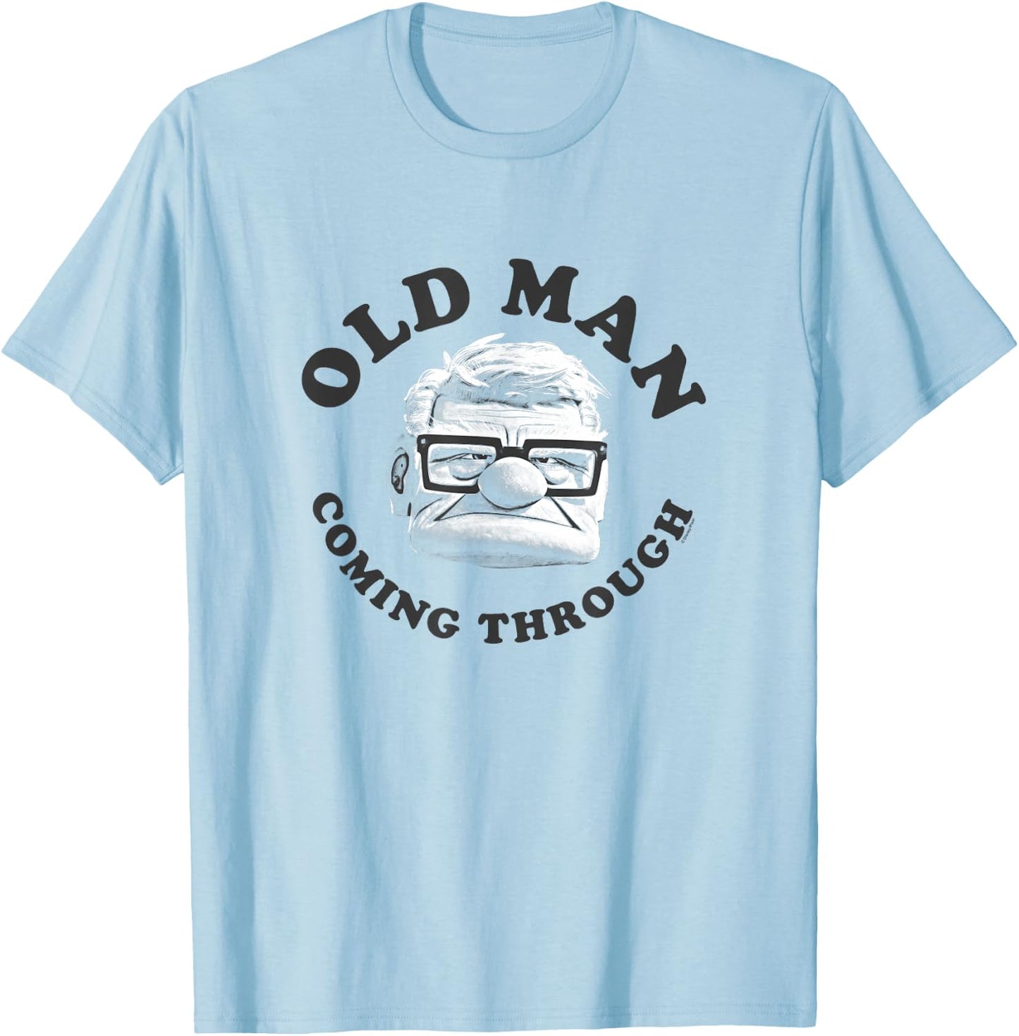 Disney Pixar Up Old Man Coming Through Vintage Carl Face T-Shirt - T-Shirt | Light Blue