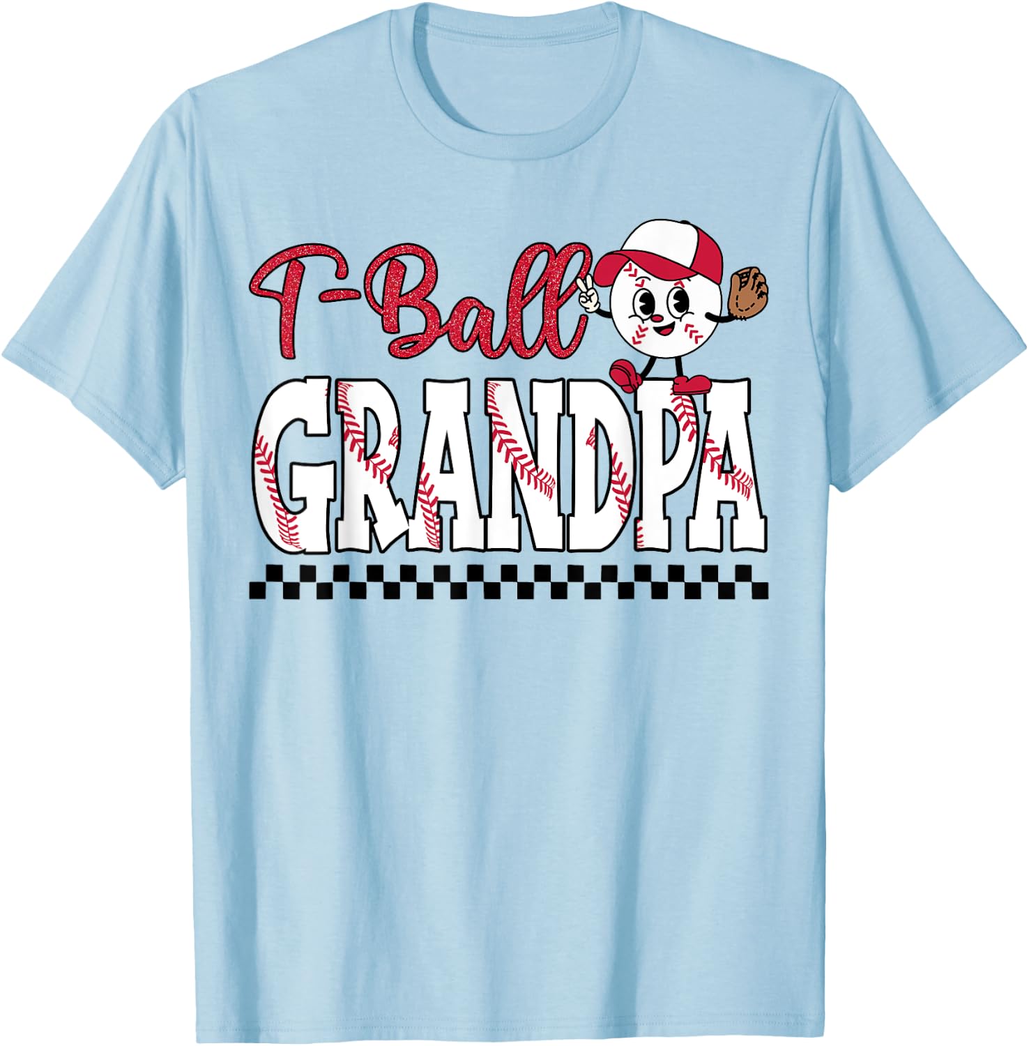 Ball Grandpa Leopard Funny Tball Grandpa T-Shirt - T-Shirt | Light Blue