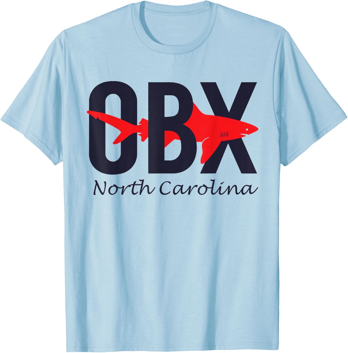Outer Banks of North Carolina T Shirt OBX Shark T-Shirt - T-Shirt | Light Blue