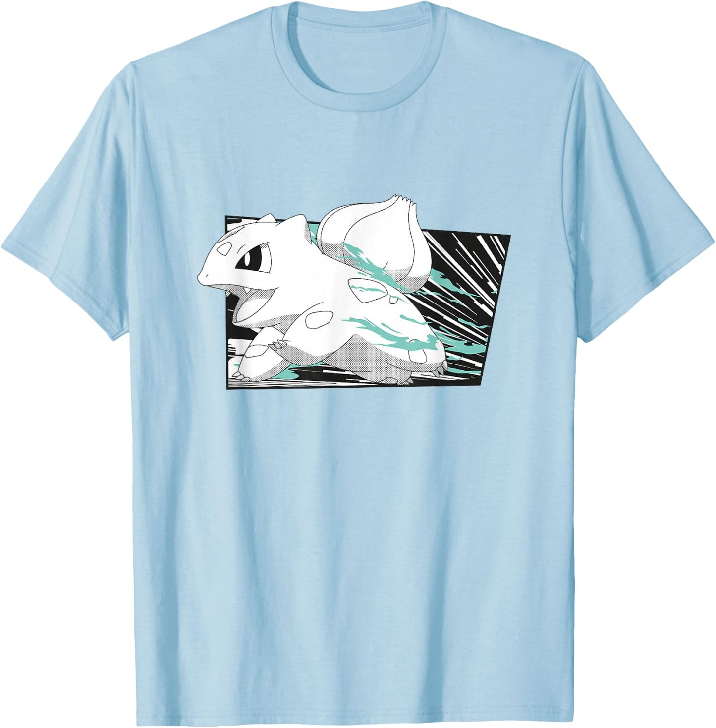 Pokémon Bulbasaur Running Through Happily Vintage T-Shirt - T-Shirt | Light Blue