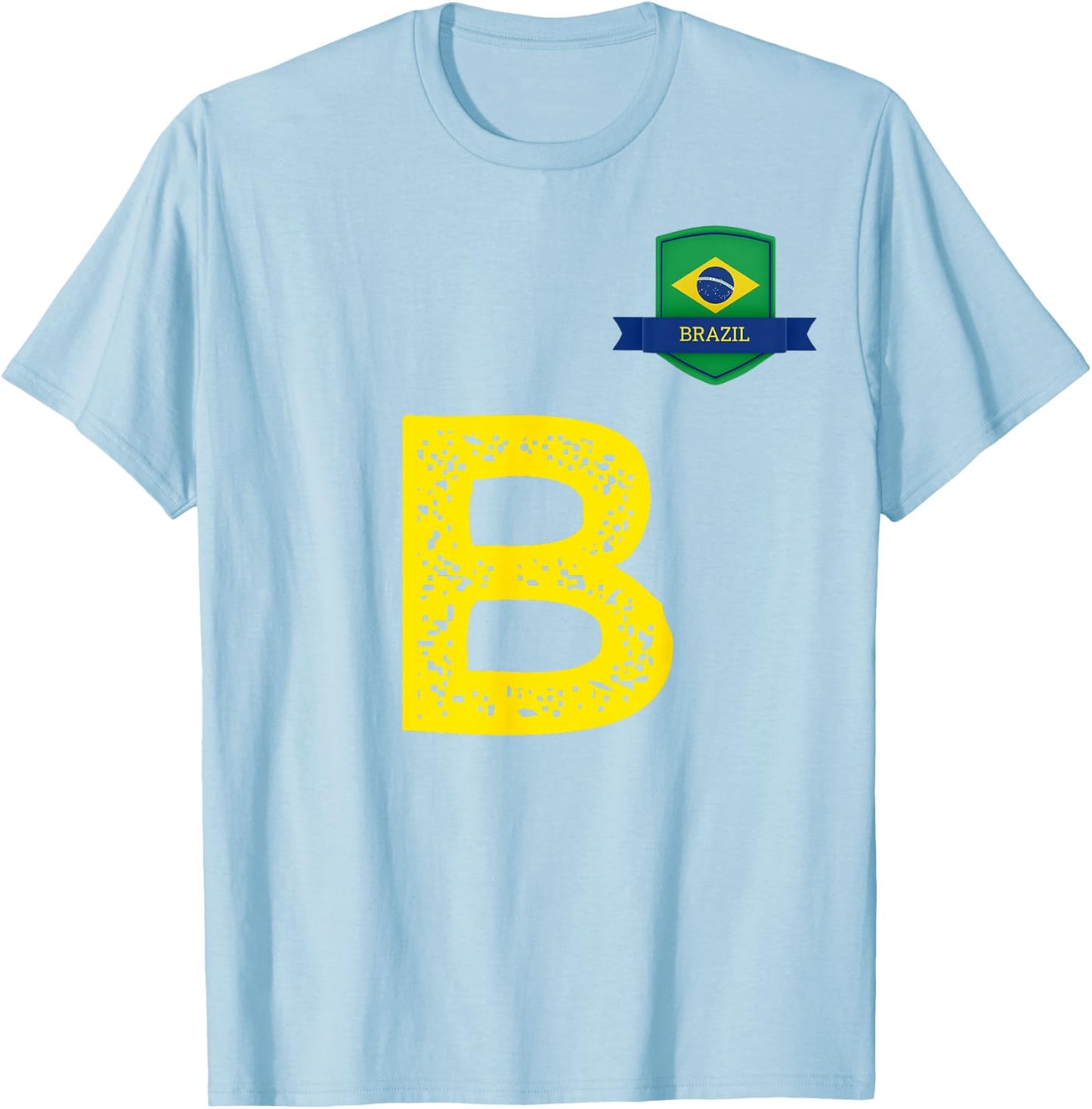 Brazil Human Flag Letter B Brazil T-Shirt - T-Shirt | Light Blue