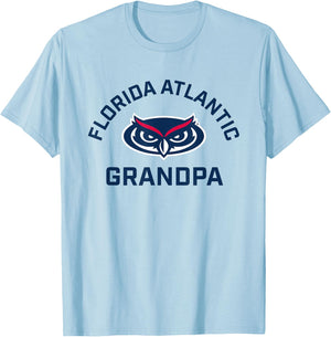 Florida Atlantic University FAU Owls Arched Grandpa T-Shirt - T-Shirt | Light Blue