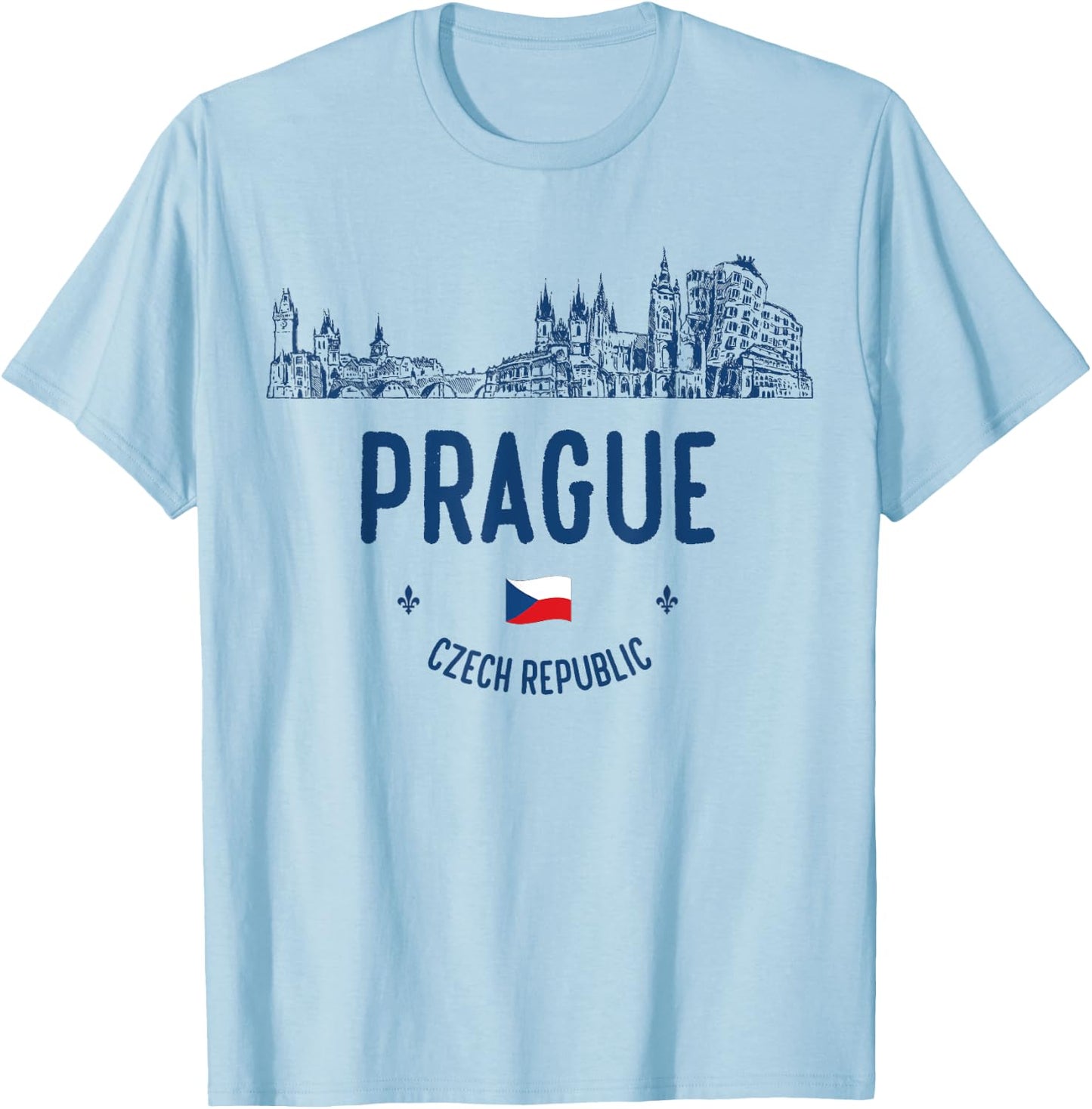 Prague Travel T-Shirt - T-Shirt | Light Blue