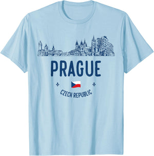 Prague Travel T-Shirt - T-Shirt | Light Blue