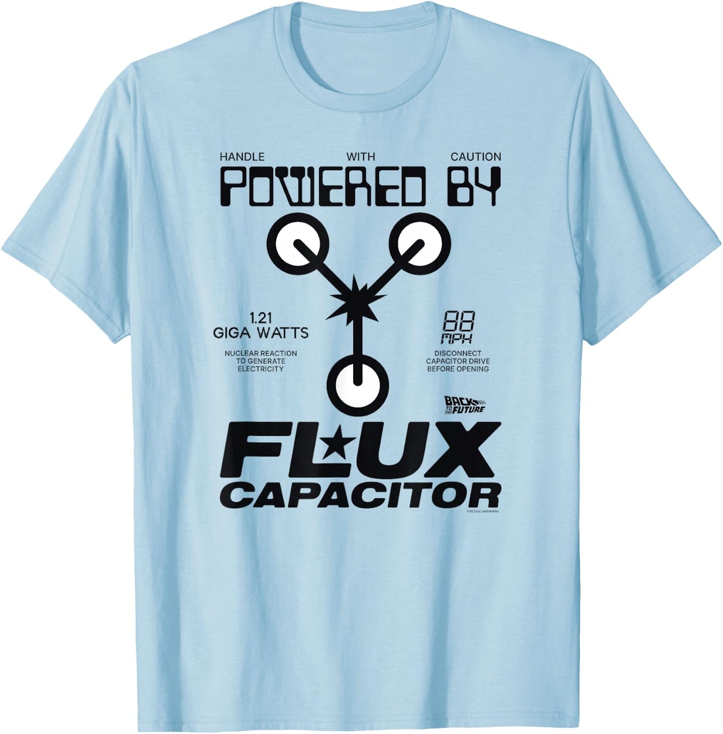 Back to The Future Powered by Flux T-Shirt - T-Shirt | Light Blue