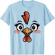 Novelty Last Minute Easy Halloween Party Stuff Halloween Chicken Face Women Kids Blue, White Size Small Classic Fit Round Collar Short Sleeve Cotton 60%, Polyester 40% T-Shirt - T-Shirt | Light Blue
