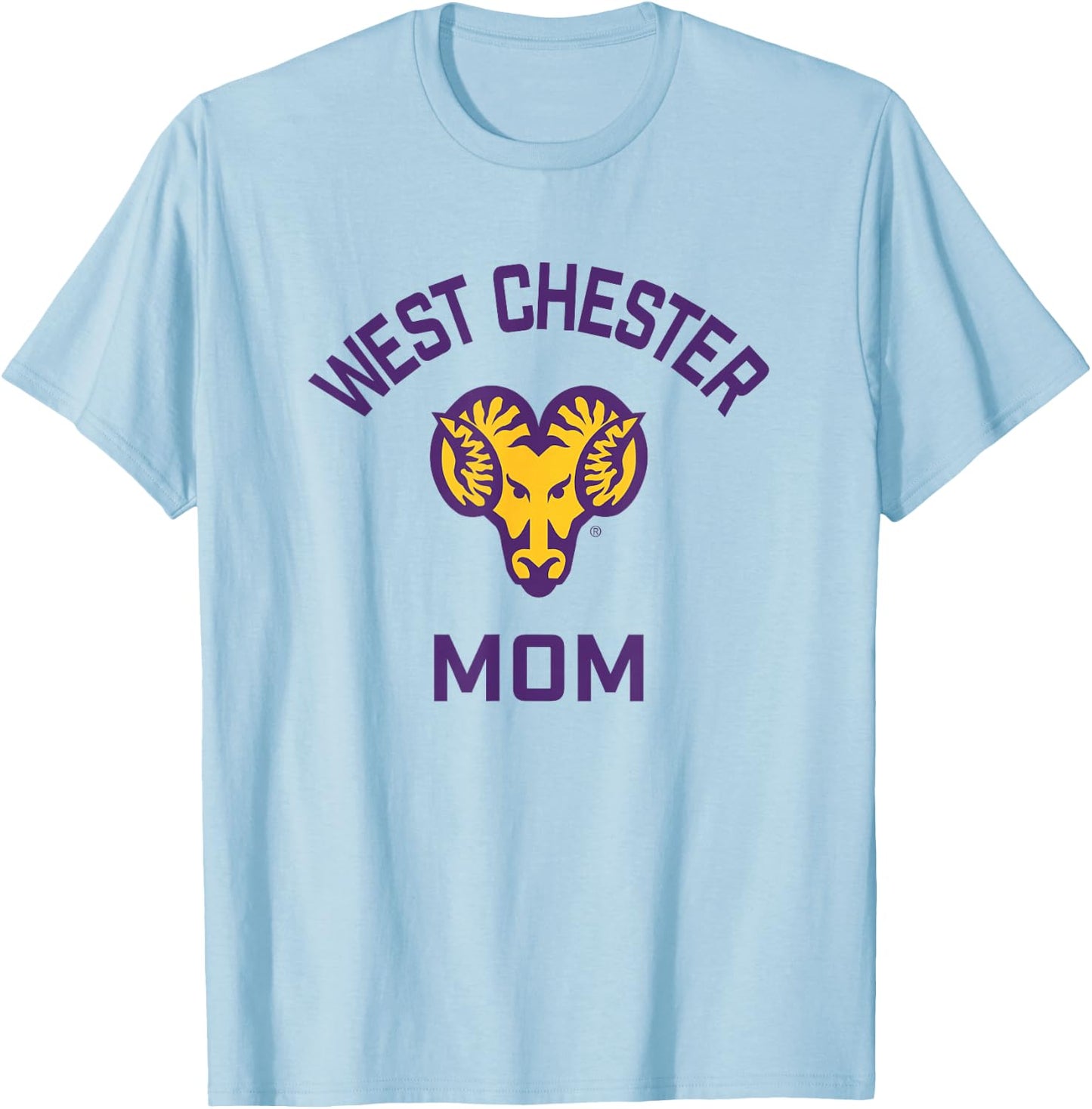 West Chester University Golden Rams Arched Mom T-Shirt - T-Shirt | Light Blue