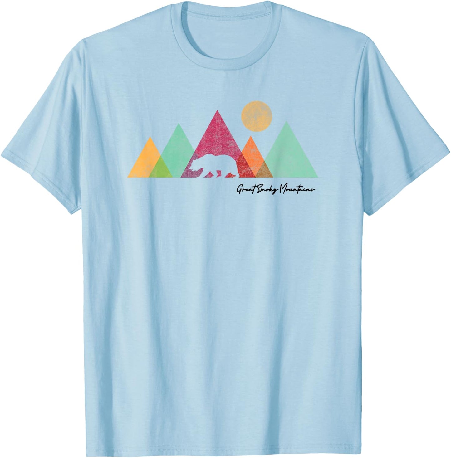 Great Smoky Mountains National Park Bear Graphic T-Shirt - T-Shirt | Light Blue